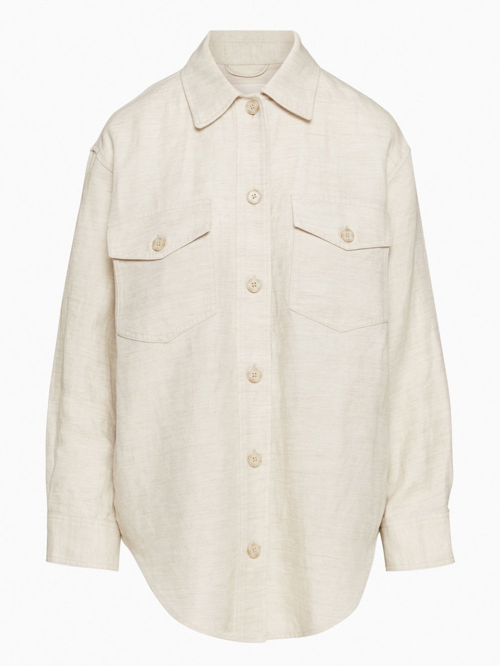 Aritzia Cream Button-Down Shirt